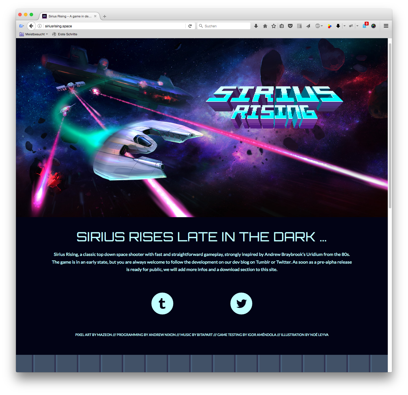 Desktop view of the current site